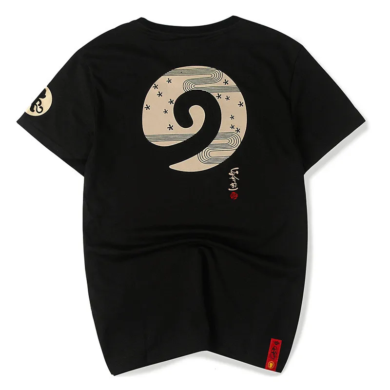 Мужская хлопковая футболка Yin and Yang черно-белая с короткими рукавами в