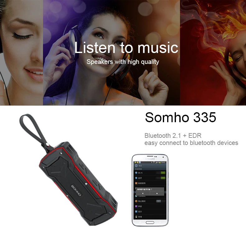 SOMHO S335 Bluetooth водонепроницаемый динамик мини динамик порт Тиль Bluetooth
