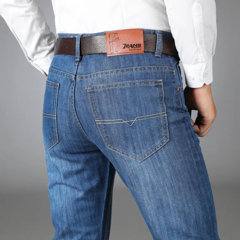 Black Jeans Men four seasons Stretch Denim Man Elastic Casual Classic Retro straight Jean Pants Male Quality Homme | Мужская одежда