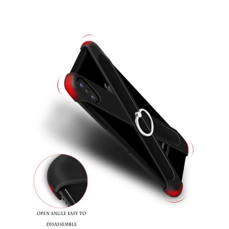 For iPhone X XS Case Finger Ring Holder Cooling Cover Frame Mobile Phone Hollow Anti-knock Back Apple Grip | Мобильные телефоны и