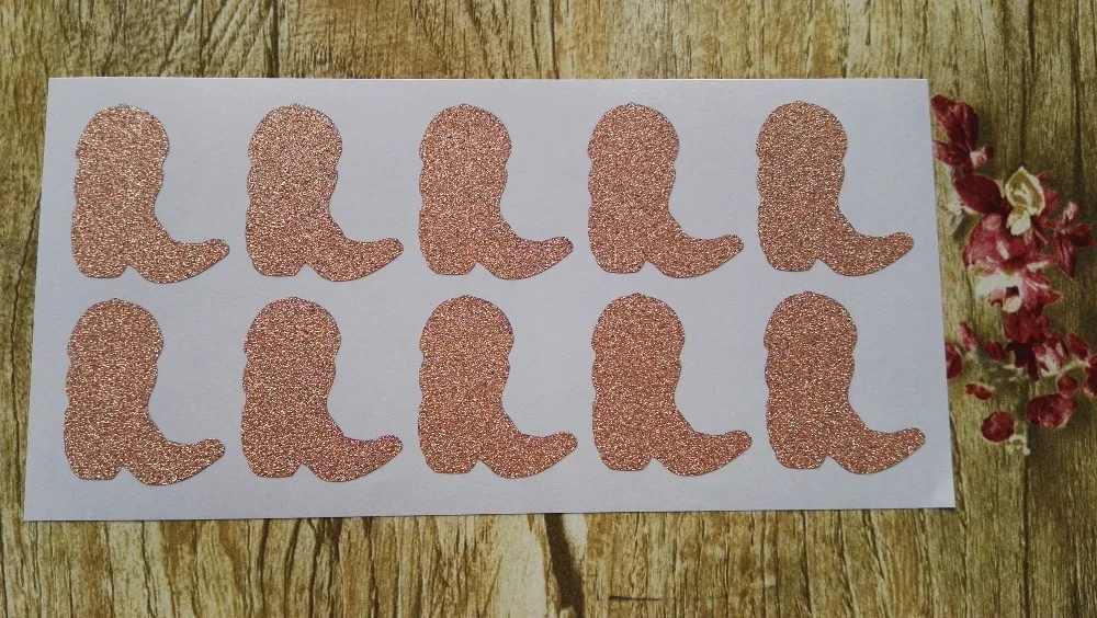 3 8x3 см розовая Золотая блестящая наклейка-ковбойские сапоги | Дом и сад