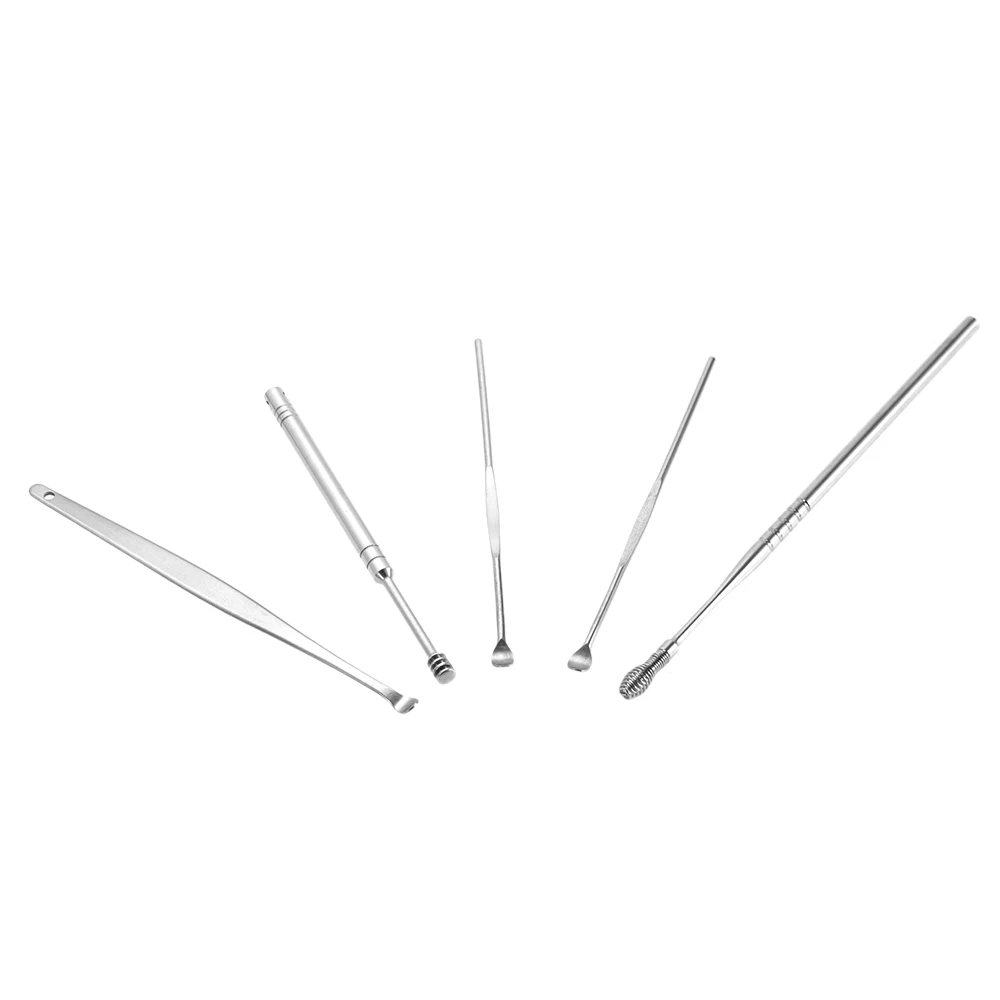 Спиральный очиститель для ушей 5 шт./компл. из нержавеющей стали|Уход за ушами| |