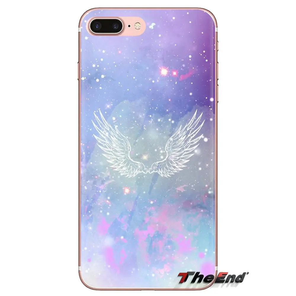 Pastel Angel Wing Art TPU Transparent Skin Cover For Sony Xperia Z Z1 Z2 Z3 Z5 compact M2 M4 M5 C4 E3 T3 XA Huawei Mate 7 8 Y3II |