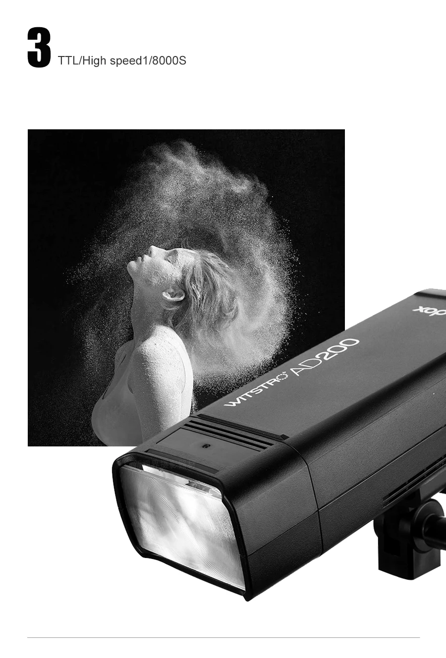 2х GODOX AD200 ttl высокоскоростной стробоскоп для синхронизации вспышки Встроенный 2,4G беспроводной+ 2х светильник подставка+ 2х AD-M Стандартный отражатель+ сумка для переноски