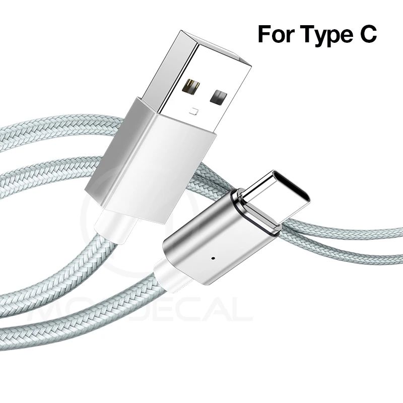 MOOJECAL, магнитный кабель USB кабель с нейлоновой оплеткой Магнит Micro USB кабель для быстрой зарядки и передачи данных линии Зарядное устройство для подключения кабеля к кабелю для Xiaomi samsung Android - Тип штекера: Silver Type C