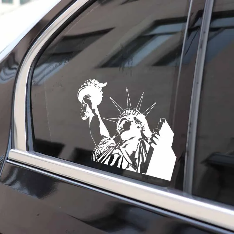 YJZT 16.3CM*11.6CM Art Statue Of Liberty USA Monument Patriotism Car Sticker Holy Vinyl Decal Coolest Black/Silver C27-0190 | Автомобили и