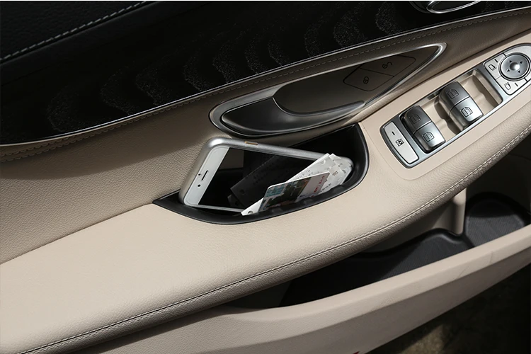 Для Mercedes Benz w205 C-Class GLC C180 C200 C260- дверные ручки коробка для хранения лоток Интимные аксессуары автомобиль-Стайлинг для LHD