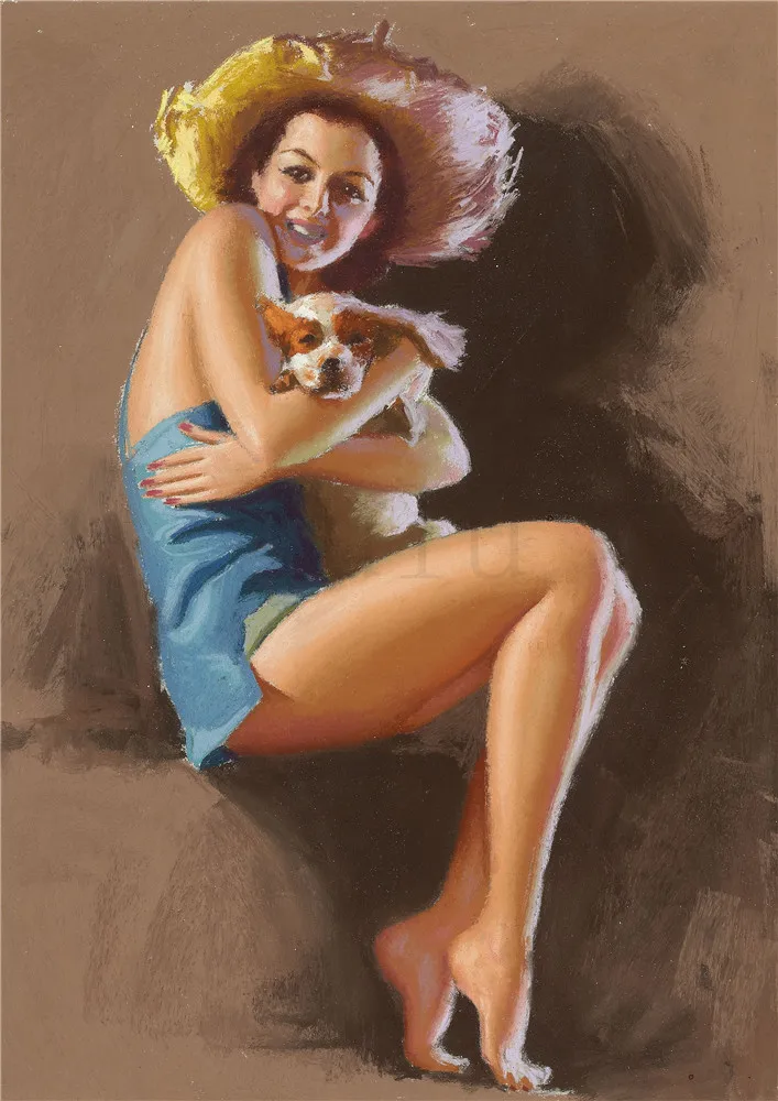 Коричневый Американская красота Pinup плакаты яркий цвет хорошее качество украшения дома - Цвет: Коричневый