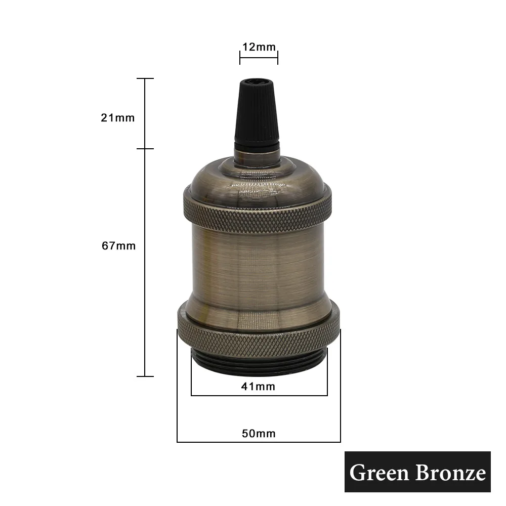 E27 Base GreenBronze E27 Цоколи для ламп держатель алюминиевый дуй E27 разъем 85-265 в винтажный Ретро держатель лампы Эдисона Декор подвесной светильник подвесные светильники - Цвет: E27 Base GreenBronze