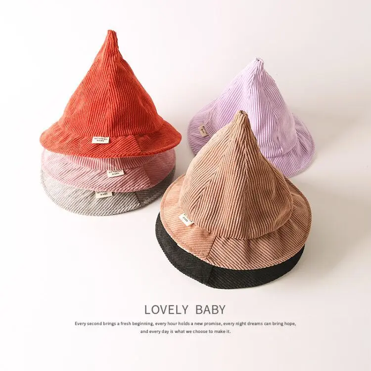 Новые зимние и вельветовые острое шапки для детей до 2 лет мальчиков девочек