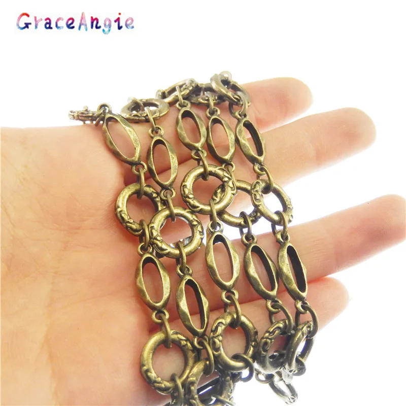 

100cm Antique Bronze Chain For Women Bag chain replace Long chain Necklace Brass Chain 13*13*3MM Handmade jewelry