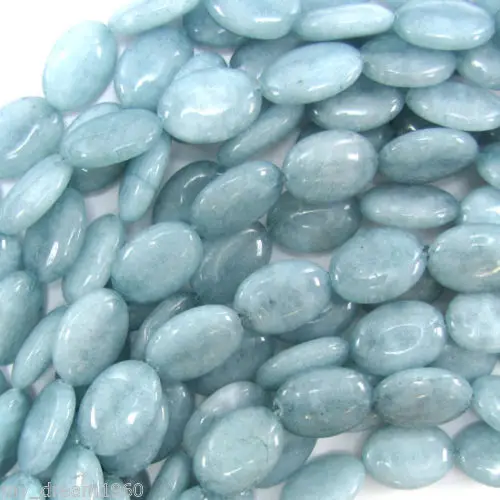 

Jewelry 00717 5strand 13X18mm Natural blue flat oval Loose beads strand 15"