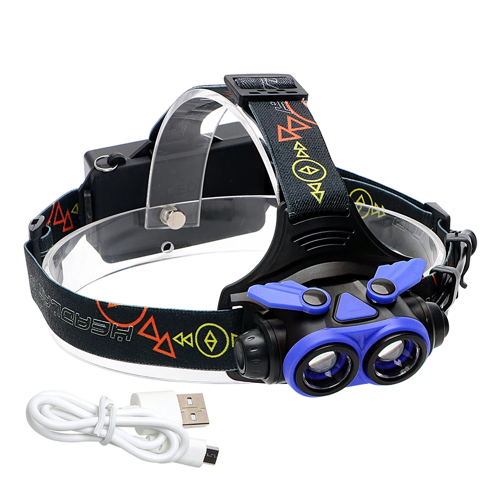 

iTimo Zoom Headlight LED Headlamp for Night Fishing USB Rechargeable Head Lamp 2*18650/3*AA Battery 4 Modes Torch Flashlight