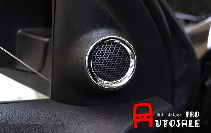 Подкладке ABS Chrome двери стерео Динамик Крышка отделка 2 шт. для Jeep Grand Cherokee 2011 2012 2013