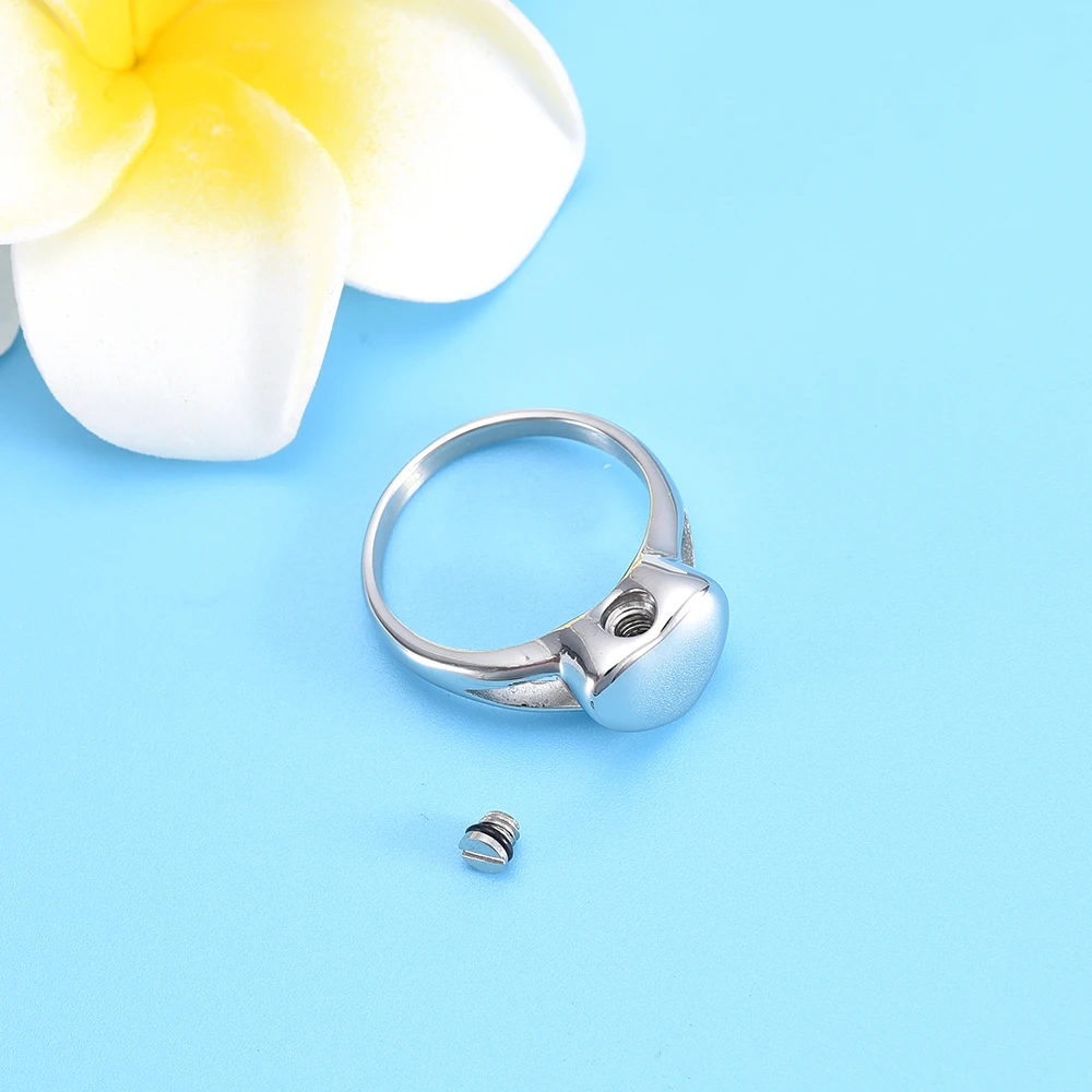 

6# 7# 8# 9# 10# 316L Urn Rings Stainless Steel Memorial Urn Finger ring Jewelry 13mm Blank Heart Cremation Ring Engravable