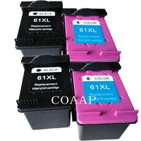 4 pk Refilled 61XL Black Color Ink cartridge for HP ENVY 4500 4501 4502 4504 5530 Deskjet 1000 1510 2510 2540 3050A 3512 3516