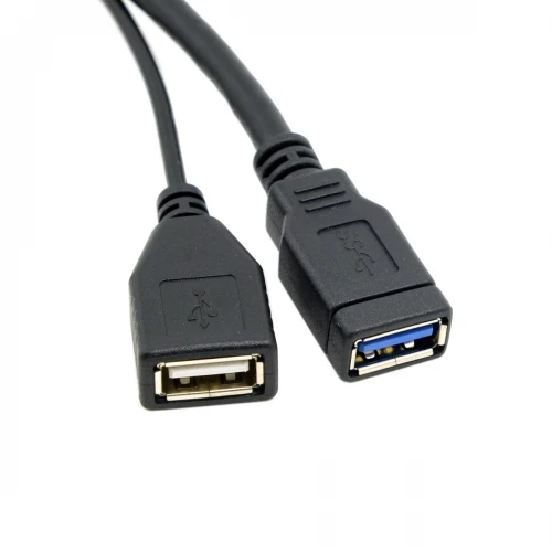 Черный USB 3 0 Мужской Двойной Флеш-накопитель с гнездовым Экстра Мощность данных Y