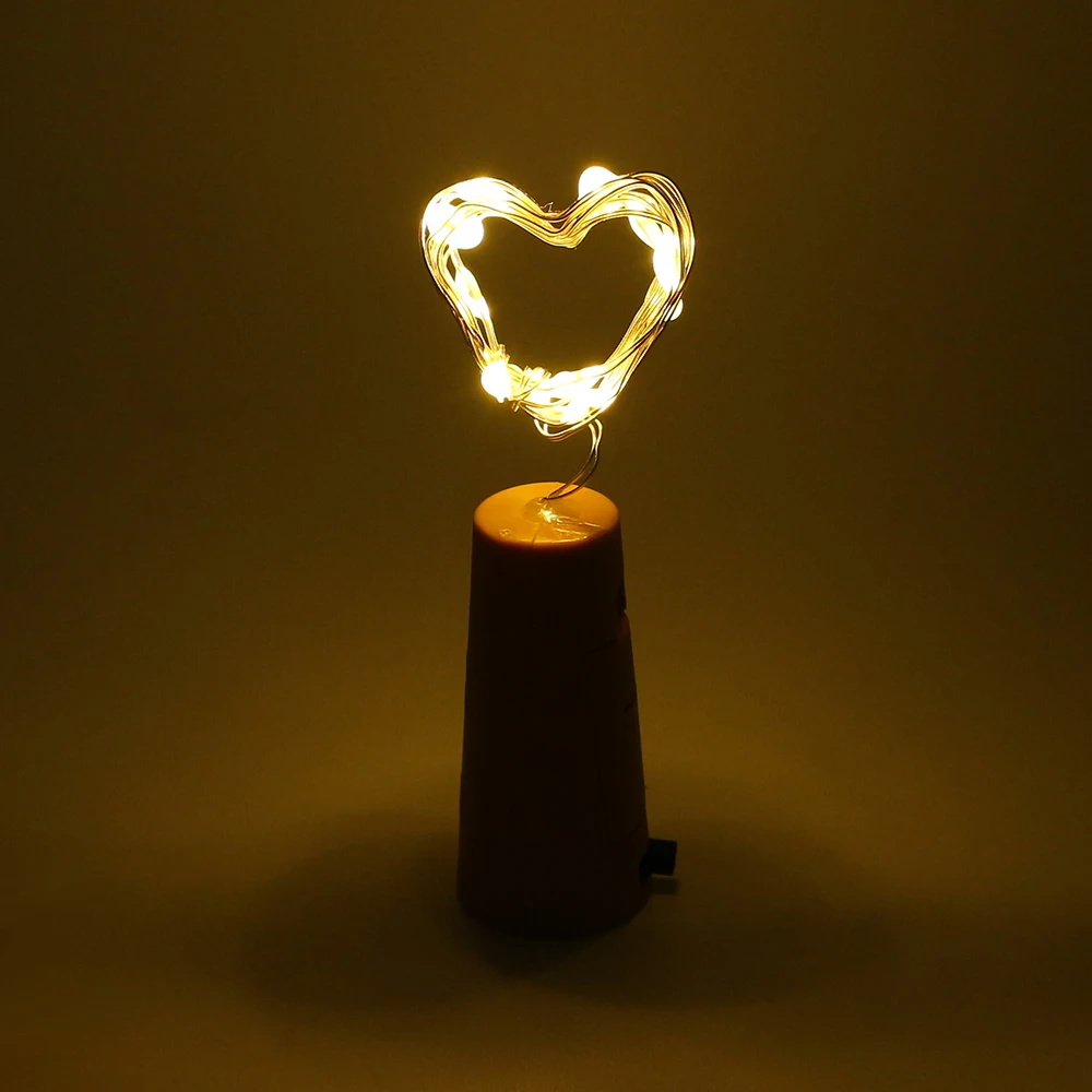 2 м 20LED медный провод струнный свет с бутылкой пробка для бутылки DIY Стекло Крафтовая бутылка Фея Гирлянда Свадьба Рождество с батареей