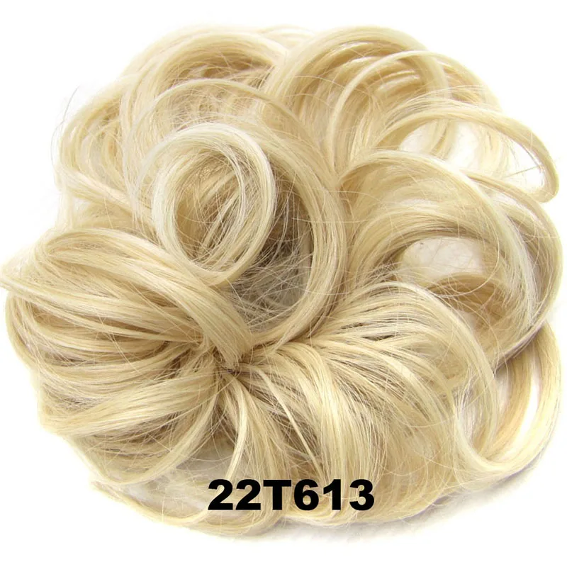 22T613 Jeedou эластичные шиньон грязный кудрявый пучок микс серый натуральный шиньон синтетические волосы для наращивания шикарный и модный - Цвет: 22T613