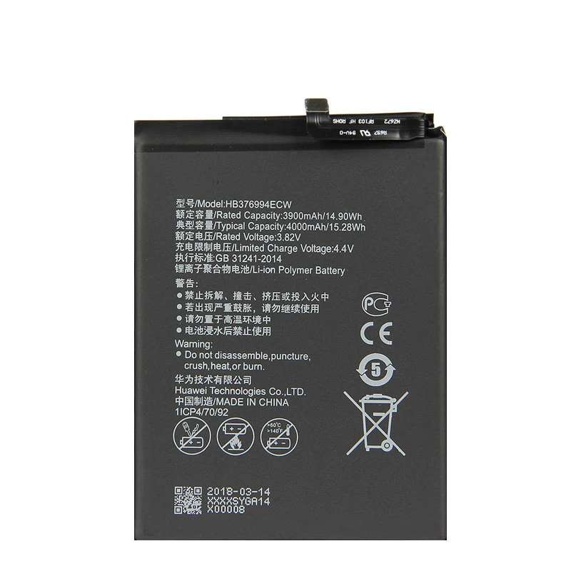 Оригинальный HB376994ECW 3900 мА/ч для Huawei Honor 8 Pro HonorV9 V9 фотоаккумулятор телефона |