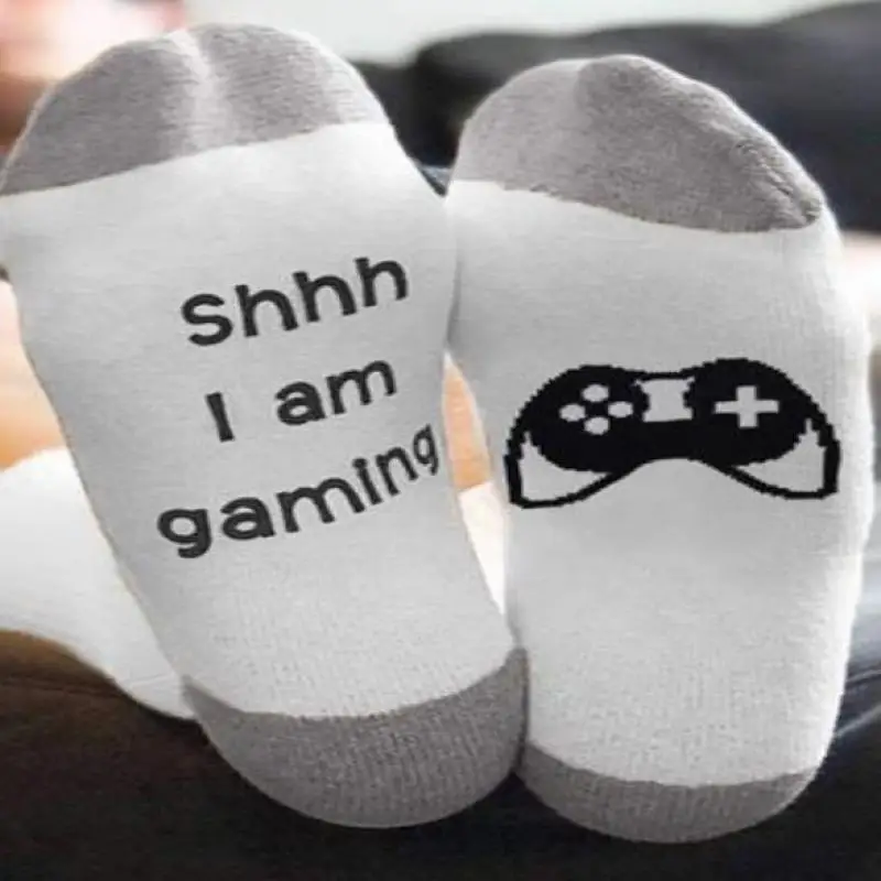 Shhhh I Am Gaming гольфы на ногу с буквами европейских и американских букв хип-хоп