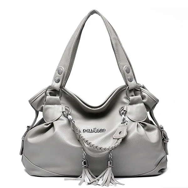 Gray Tassel Bag LANZHIXIN повседневные Большие женские сумки-тоут, дизайнерские тканые сумки с кисточками, сумки через плечо с верхней ручкой для женщин, женские ручные сумки - Цвет: Gray Tassel Bag
