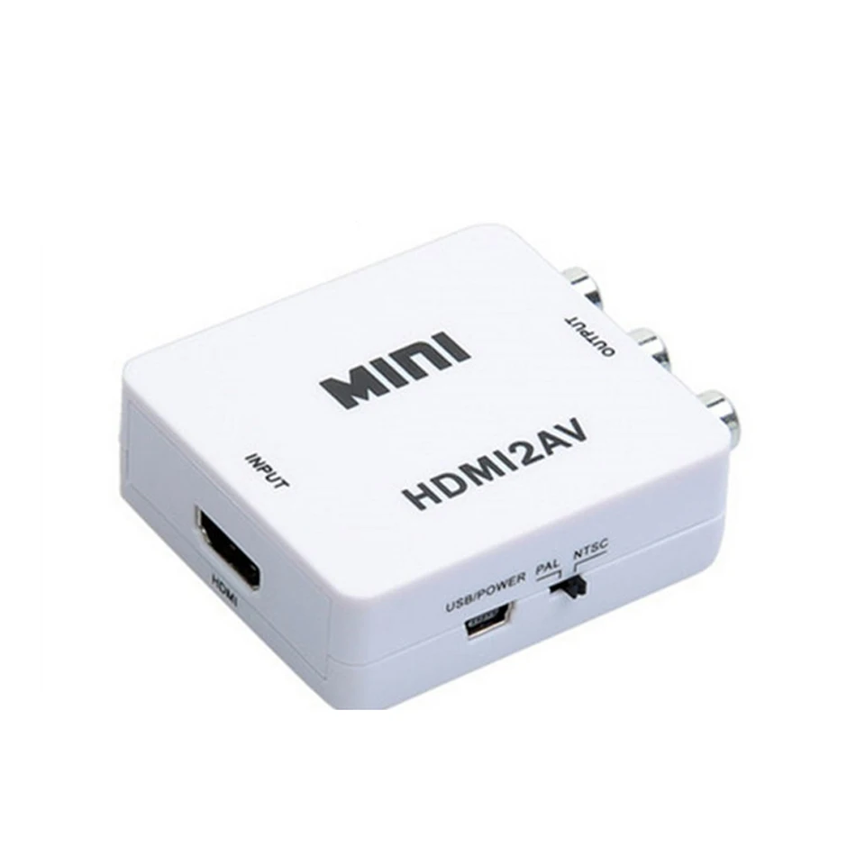 Composite HDMI To RCA AV/CVBS Adapter Support HD 1080P Mini 2AV Video Converter BOX For PC/PS3/VCR/DVD PAL/MTSC |