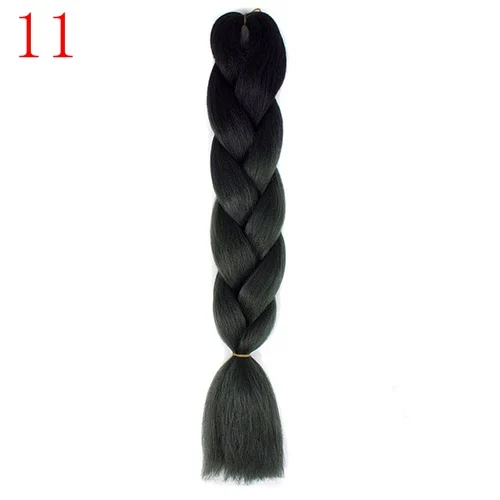 # 1B MERISIHAIR, 24 дюйма, Омбре, розовый, блонд, красный, синий, плетеные волосы, синтетические, вязанные волосы для наращивания, огромные косички, прически - Цвет: # 1B