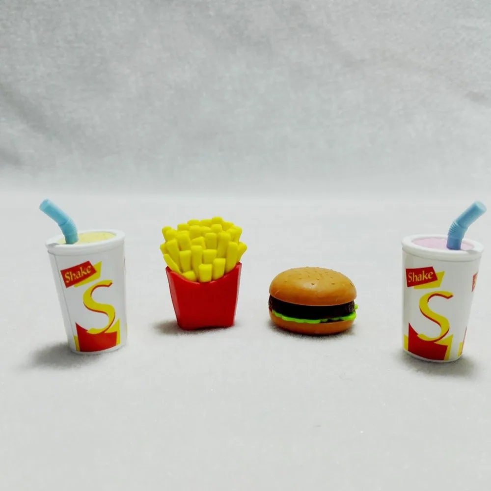 Резиновый стильный ластик для гамбургера Kawaii резинки картофеля фри молочного