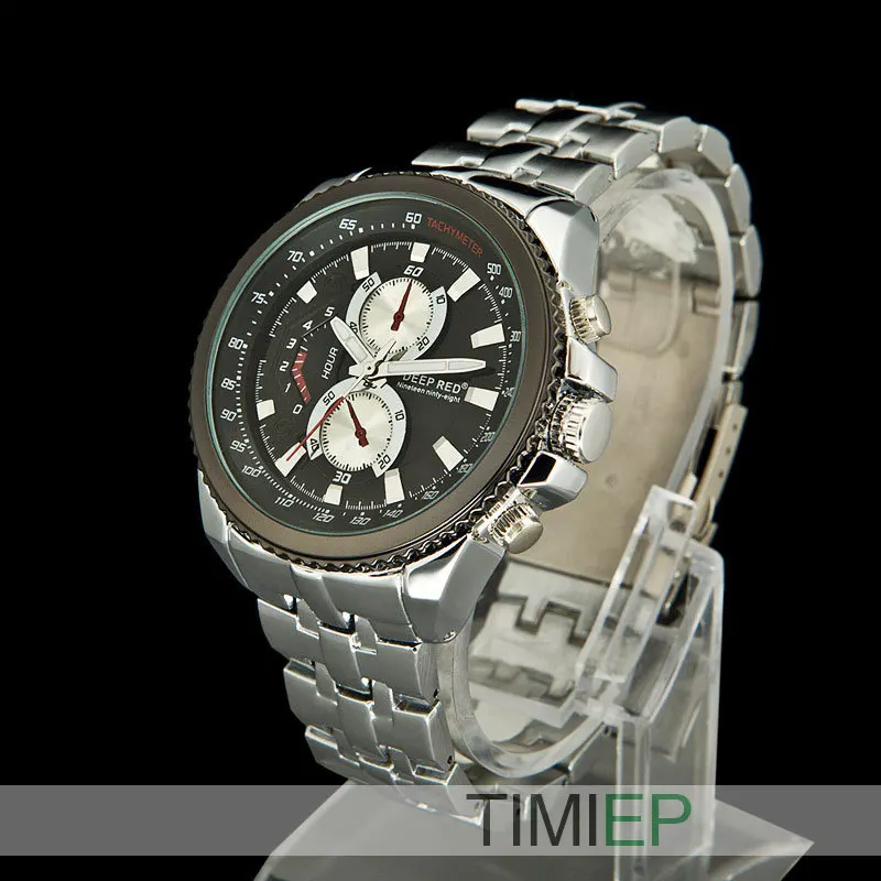 Новые Классические тяжелые мужские кварцевые наручные часы из нержавеющей стали