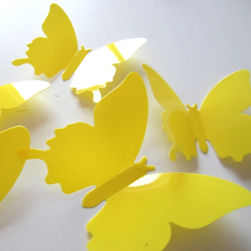 12 Pcs/Lot PVC Butterfly Decals 3D Wall Stickers Home Decor Poster for Kids Rooms Adhesive to Decoration Adesivo De Parede | Дом и сад