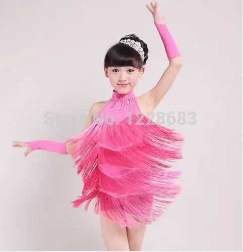 Новое поступление Детские бальные платья для девочек 110-170 см латиноамериканских