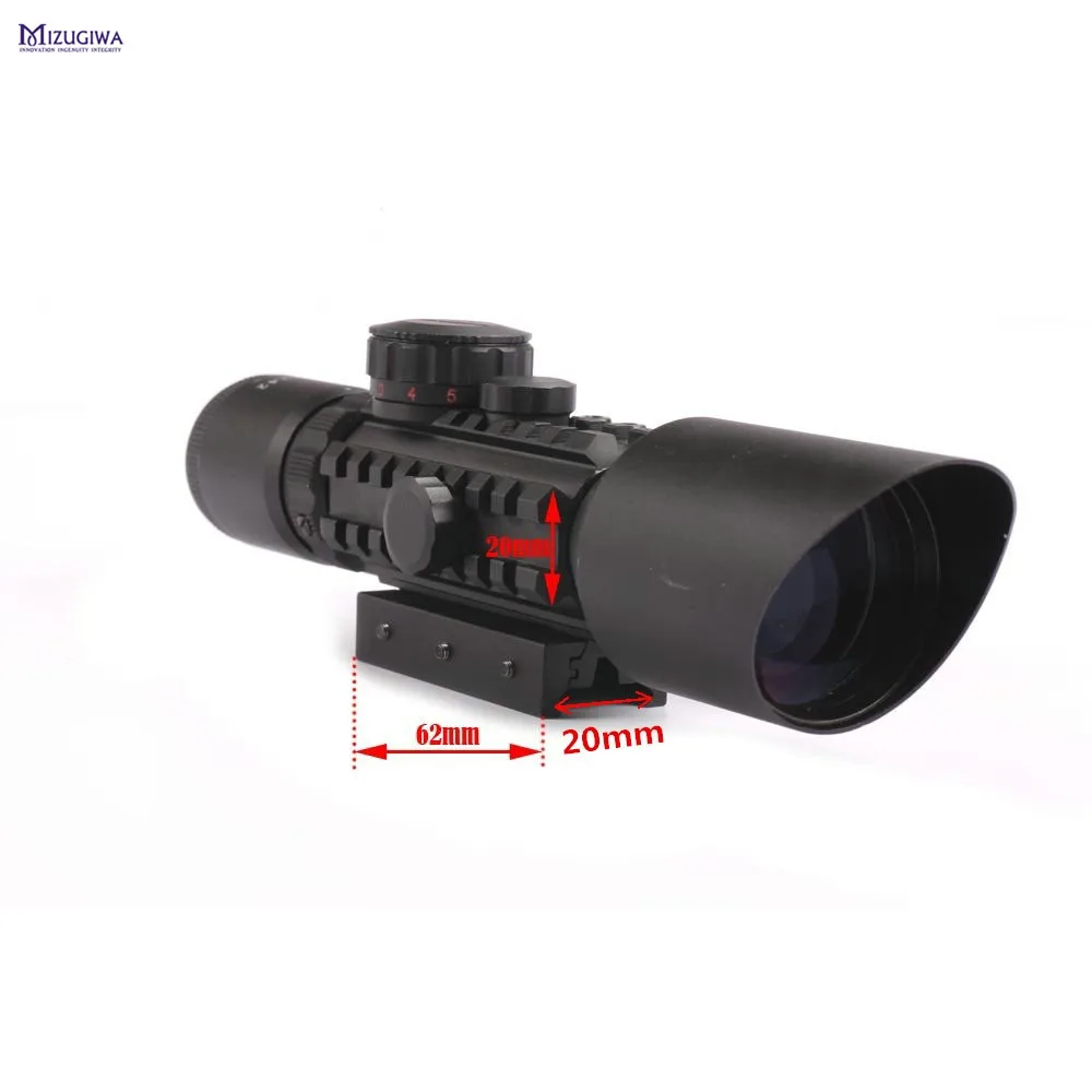 M9 3 10x42 Mil Dot компактный прицел с подсветкой красно Зеленая Сетка точечный красным
