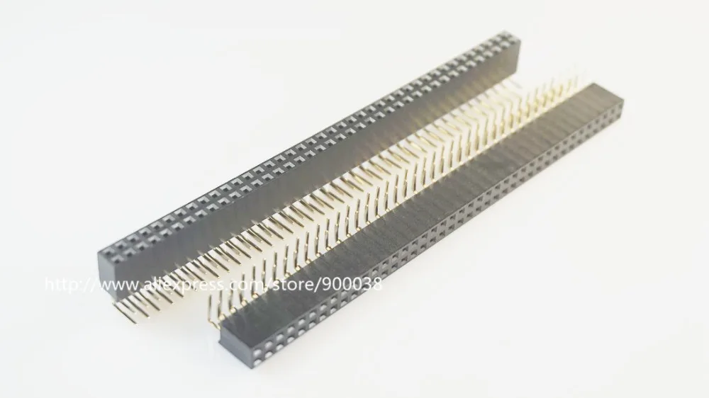 

500pcs 2x40P 80 Pin 2.54 Pin Female PCB Header Right Angle Single row Through Hole Insulator height 8.50mm Rohs Pin Header