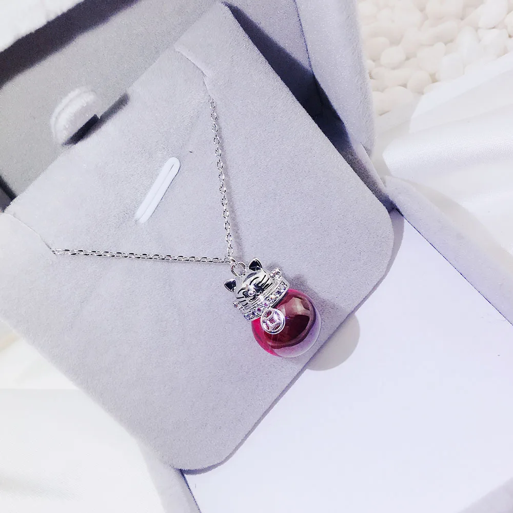 Подвеска YUN RUO из натурального красного камня розовое золото подарок на день