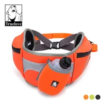 truelove hand free dog jogging belt running walking training belt adjustable with water bottle dog waist belt for camping travel