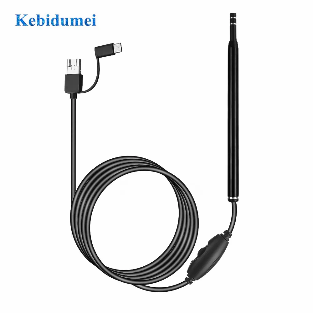 Kebidumei 5 мм мини эндоскоп для чистки ушей USB HD визуальная ложка камера Android ПК ушной