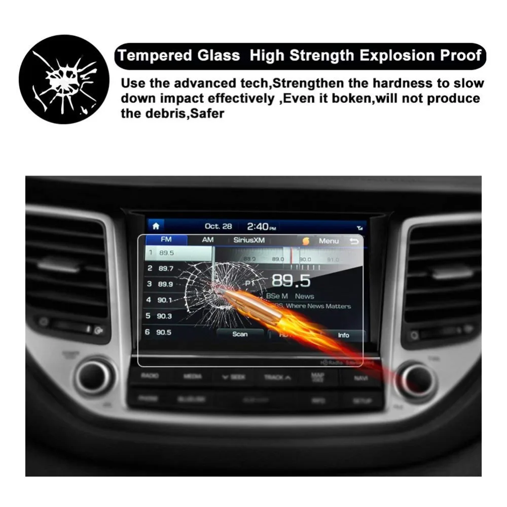 8 дюймов закаленное Стекло Экран протектор для hyundai Tucson- автомобиля gps навигации Экран защитная пленка