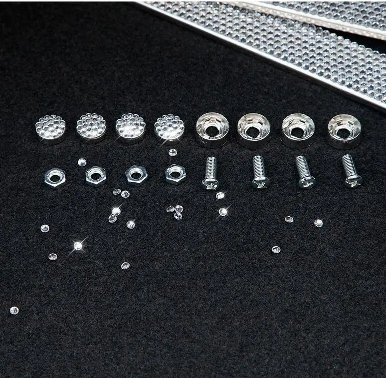 Рамка для номерного знака Crystal Стразы + крышки винтов рамка Bling 2 упаковки