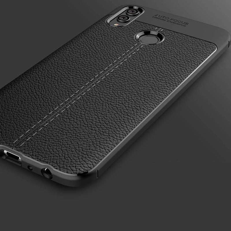 Мягкий чехол YUETUO из ТПУ на заднюю панель телефона с кожаным узором для huawei honor 8x8 x
