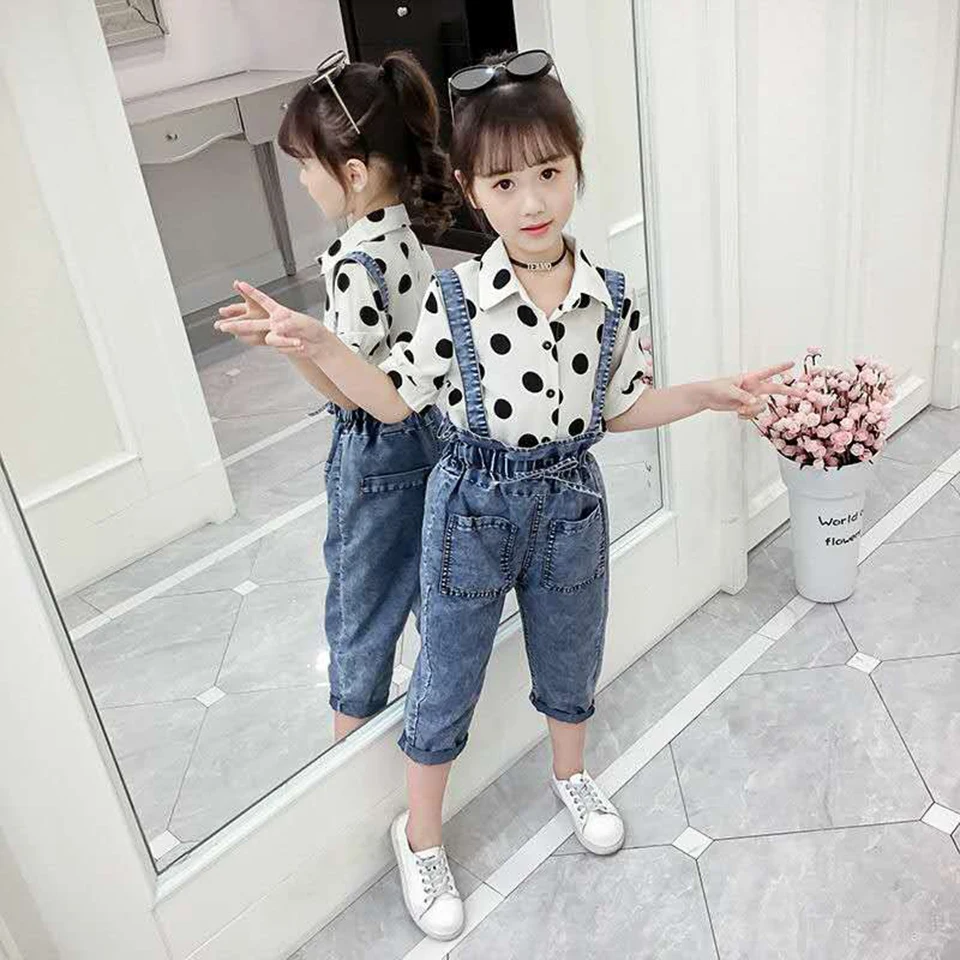 Комплекты летней одежды для маленьких девочек Хлопковые топы + штаны 2 шт./компл.