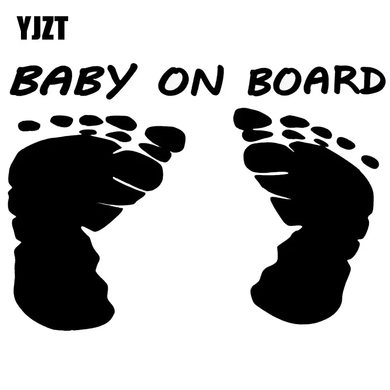 

YJZT 15,2 см * 11 см Bbay On Board индивидуальные креативные следы виниловой наклейки для автомобиля черный/серебристый C10-00024
