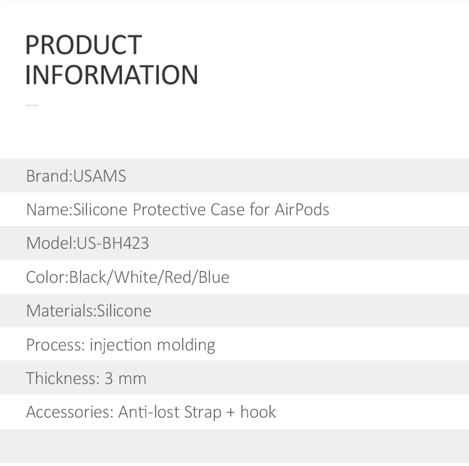USAMS светящийся защитный чехол для наушников для AirPods чехол для наушников чехол для Apple беспроводные Bluetooth наушники Airpod чехол