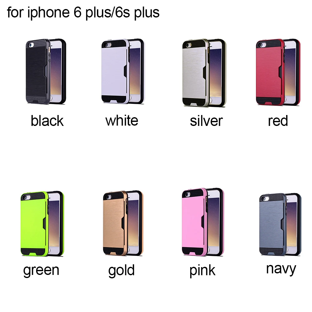 Для Apple 7 чехол со слотом для карт Броня Защита гибридный TPU + PC задняя крышка