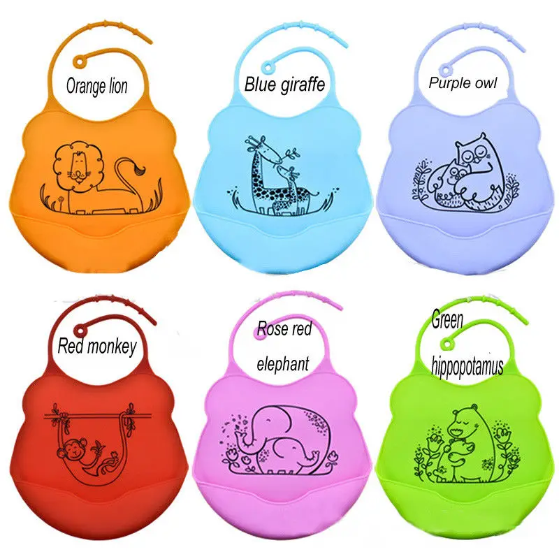 Lovely Infant Baby Kids Silicone Cartoon Bib Lunch Feeding Bibs Waterproof Burp | Детская одежда и обувь