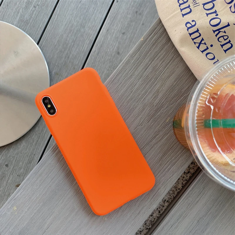 Scrub Orange Solid Color Cover Cases For Huawei Enjoy 6s 7 7s 8 Plus 9 Honor 6x 7x 8x Max 10 Lite Play Mate 20 Nova 2i |