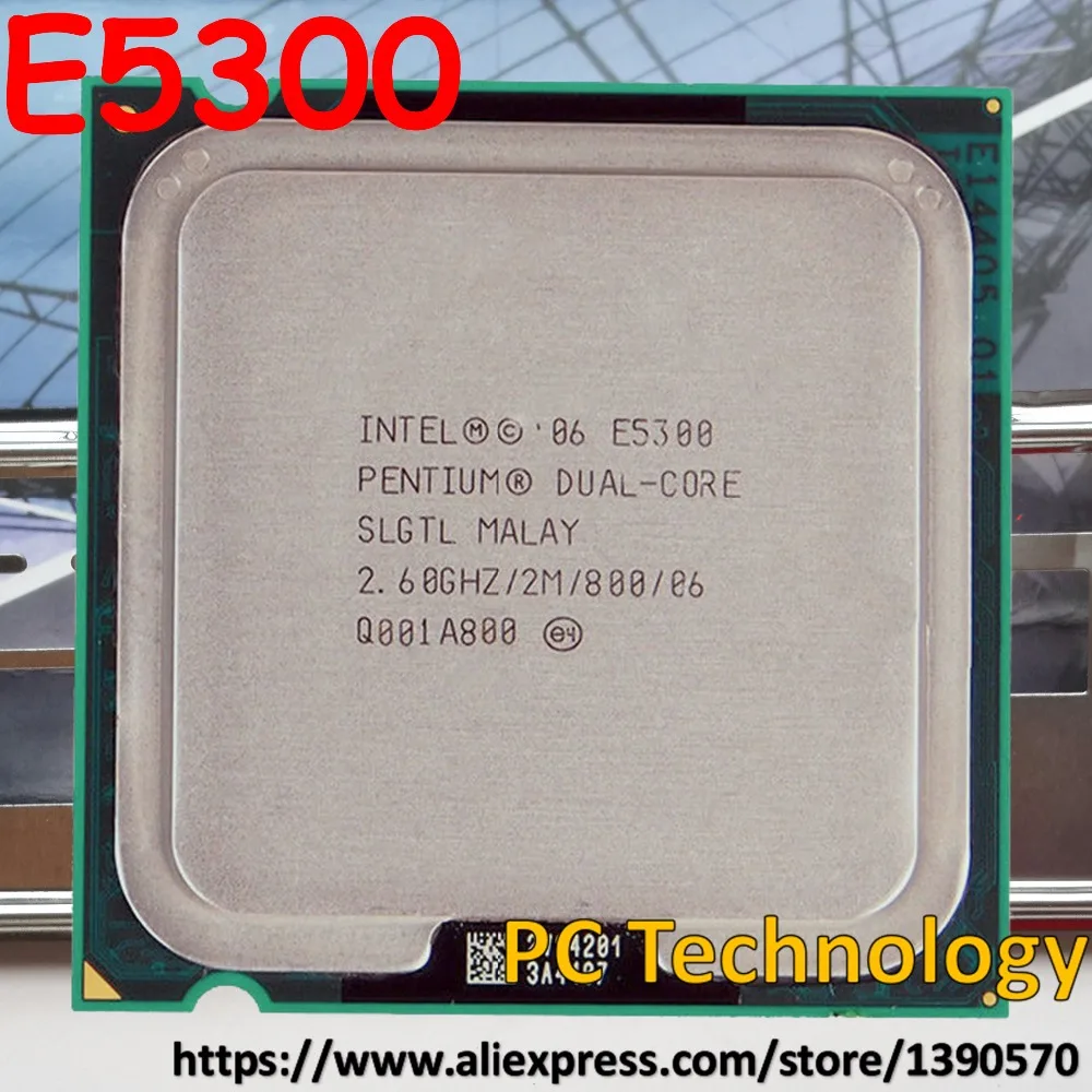 Оригинальный двухъядерный процессор Intel E5300 Pentium (2 60 ГГц 2 м 800 МГц 775pin 45 нм)