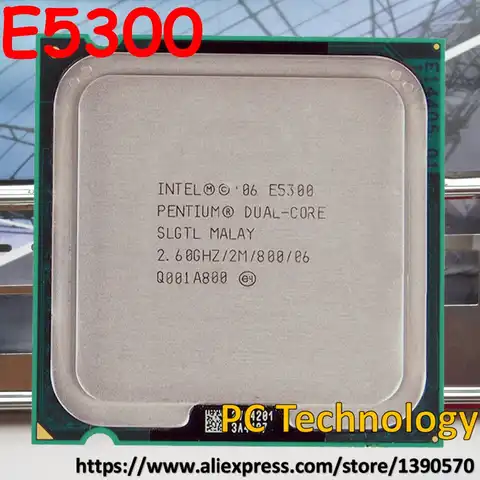 Оригинальный двухъядерный процессор Intel E5300 Pentium E5300 (2,60 ГГц, 2M,800 МГц, 775 контактов, 45 нм) Бесплатная доставка (отправка в течение 1 дня)