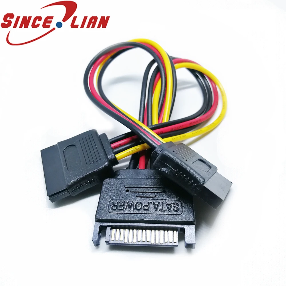 SINCILIAN 5 шт сплиттер кабель SATA 15Pin жесткий диск силовой провод удлинитель 90