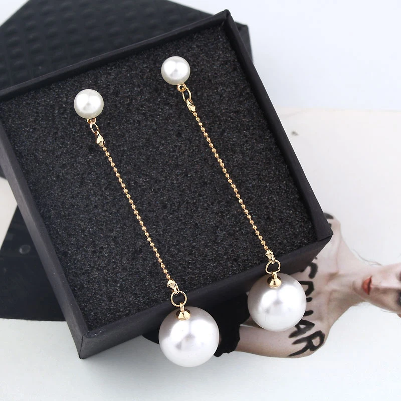 European Fashion Simulated Pearls Earrings Long Tassel For Women Lady Jewelry Brincos 2019 New | Украшения и аксессуары